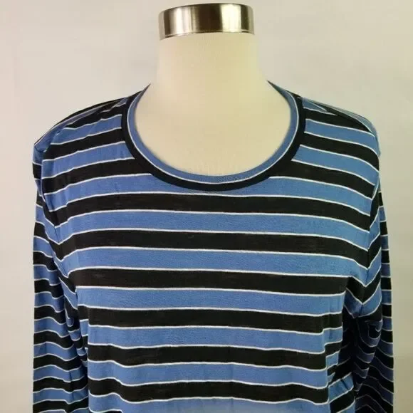 Michael Kors Long Sleeve Striped Top. Size M - Picture 3 of 10